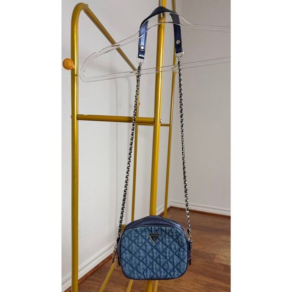 B4 Guess Denim Crossbody Bag Y2k Quilted - Picture 3 of 8